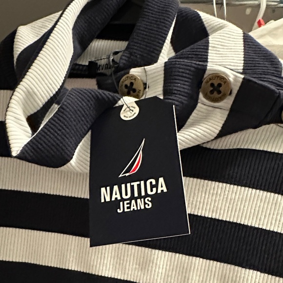 Nautica Black and White Striped Blouse - Picture 2 of 2